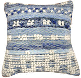 Evian Denim Blue and Natural White Finish Pillow